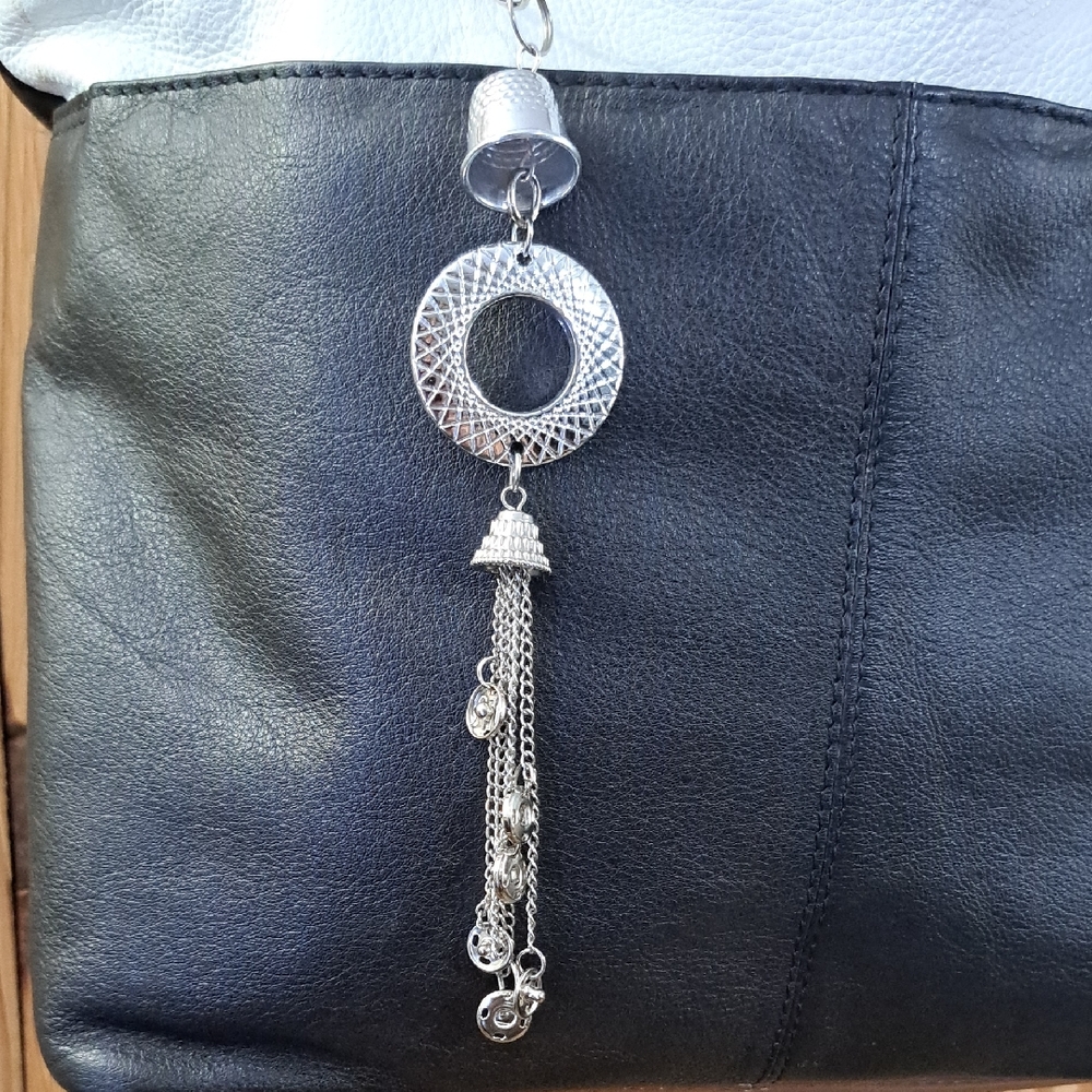 Hand Crafted Bag Purse Tote Jewelry Key Ring Decorative Sewing Jewelry Upcycle